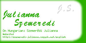julianna szemeredi business card